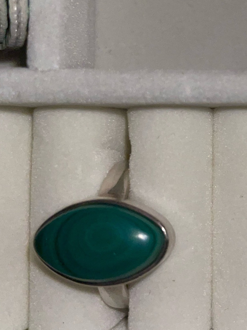 Green Oval Stone Ring